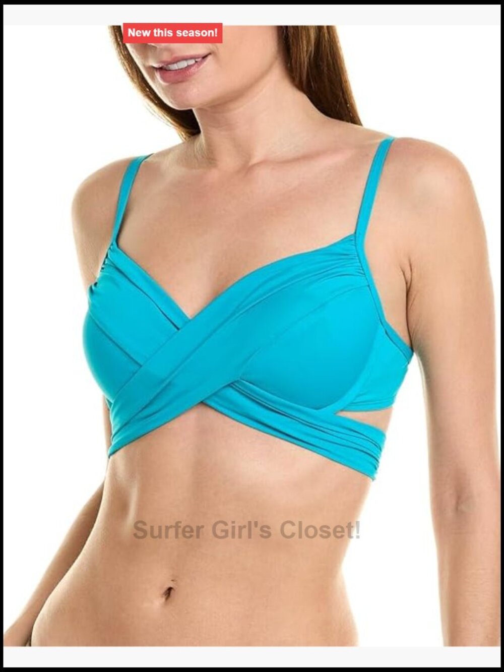 Wrap Underwire Push Up Bikini Top - Nylon Blend - Adjustable Straps